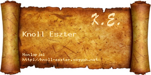 Knoll Eszter névjegykártya